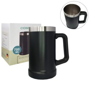 Jarras COMET ac.doble pared 700ml NEGRA