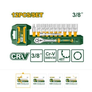 SET LLAVE CRIQUET 3/8" + DADOS 8-19MM
