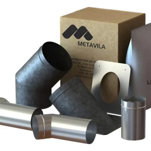 Kit p/instalac.PARED(codo+plat+lana) 150MM